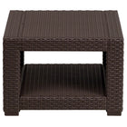 Flash Furniture Chocolate Brown Faux Rattan End Table-Contemporary Style