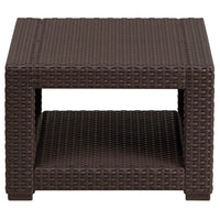 Flash Furniture Chocolate Brown Faux Rattan End Table-Contemporary Style