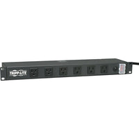 Tripp Lite RS1215RA 12-Outlet Rackmount Power Strip 15' Cord Black-Outlets placed at right-angles with a ground pin at the bottom to accommodate bulky transformers