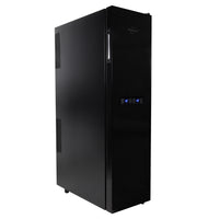 Koolatron 18 Bottle Slim Dual Zone Wine Cooler, 1.9 cu. ft (53L) Freestanding Wine Fridge - Black-Holds 18 standard Bordeaux bottles, 8 in the upper zone and 10 in the lower
