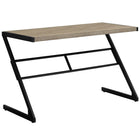 Monarch Specialties 7373 48" Computer Desk - Dark Taupe/Black Metal-Chic modern design with a unique z-shaped black metal base
