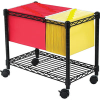 Safco Extra Capacity Wire Mobile File Cart, Black-Stores under desk or work surface when not in use