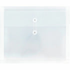 JAM Paper - Enveloppes en plastique avec fermeture à bouton. cordon et 2 intercalaires - Livret de lettres - 12 3/4" x 10 1/2" - Transparent - Paquet de 24-Taille: 12.75 po L x 10 po l.5 x 1.5
